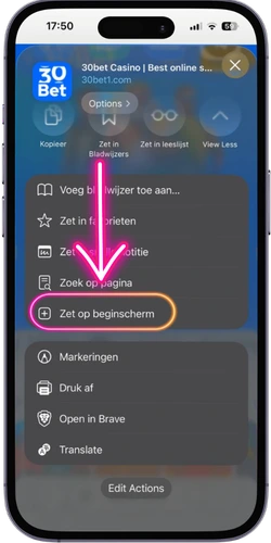 30 bet casino start van de installatie