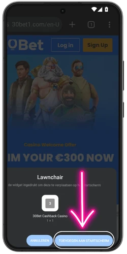 30 bet casino start van de installatie